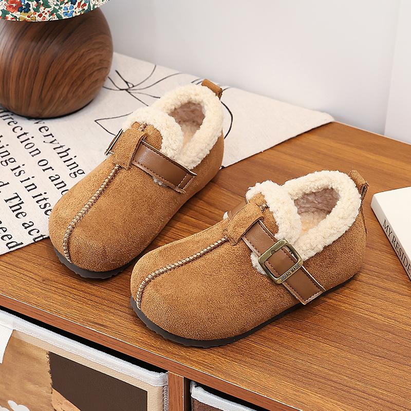 Fashion Autumn Winter Children Cotton Padded Warm Shoes Buckle Strap Kids High Quality and Shoes