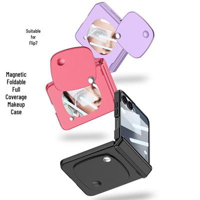 GKK Ultra-Thin Magnetic Makeup Mirror Case for Samsung Z Flip7 - Full Coverage Folding Screen Protection
