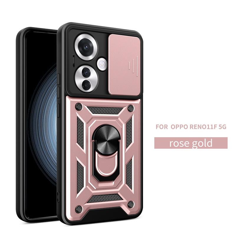 

Чехол для OPPO Reno11F 5G Чехол Слайд Защита камеры Защита Броня Противоударный Чехол для OPPO Reno11 F Reno 11F 11 F 5G Задняя крышка For Oppo Reno11 F розового золота