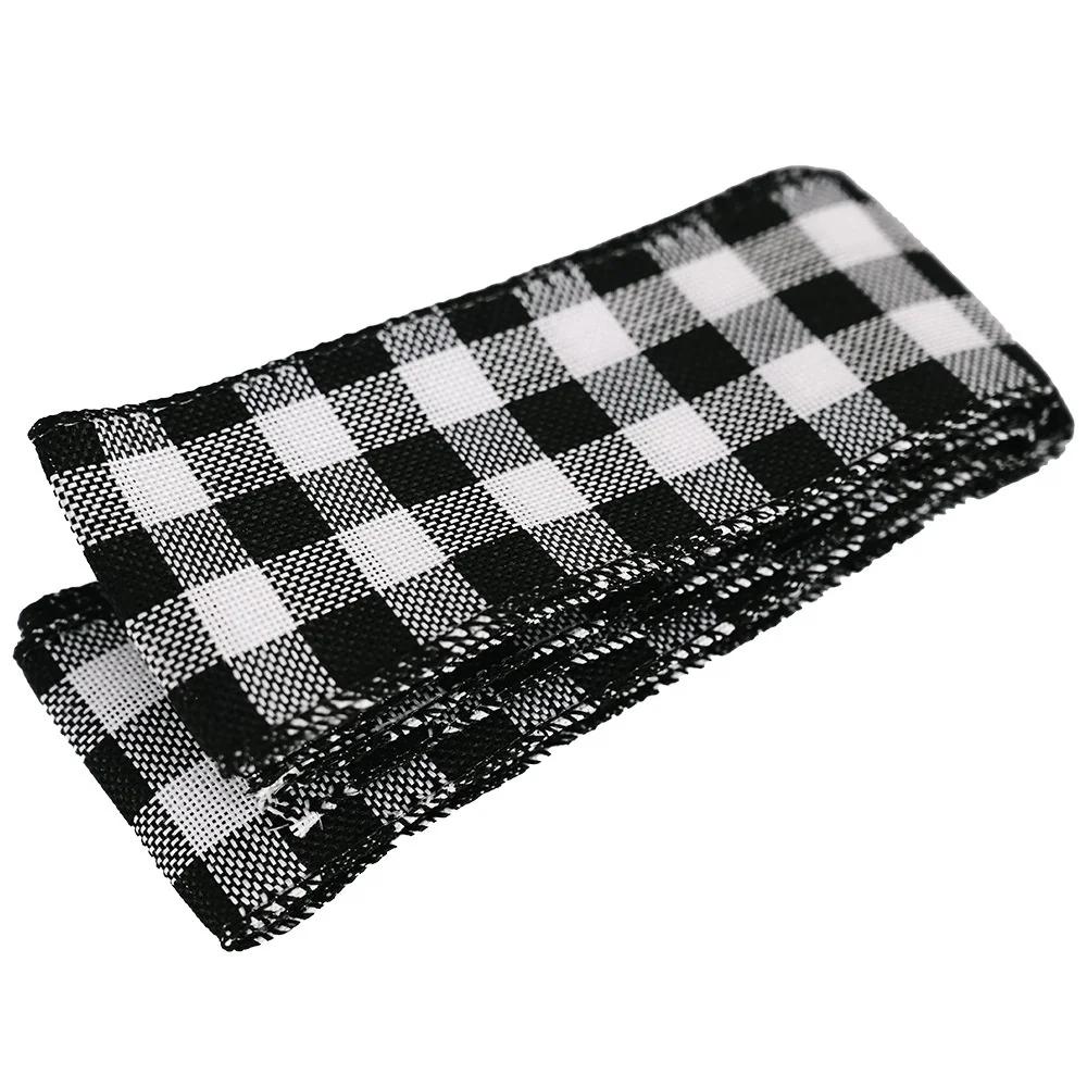 New Christmas Decorations 2 Meters Lattice Ribbon Red and Black Lattice Ribbon Black and White Straps Tree Decoration