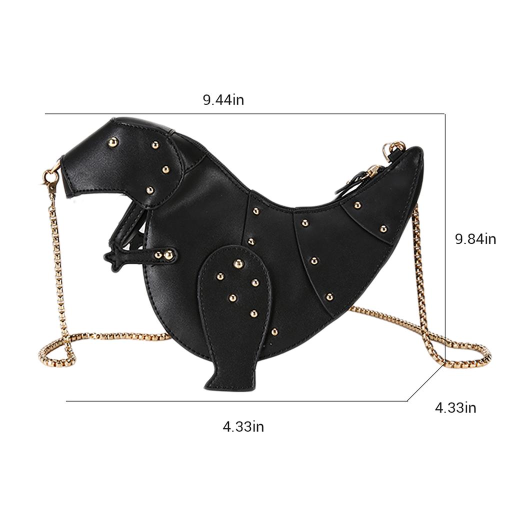 Dinosaur Design PU Leather Crossbody Mini Messenger Bag Chain Shoulder Bag Gift