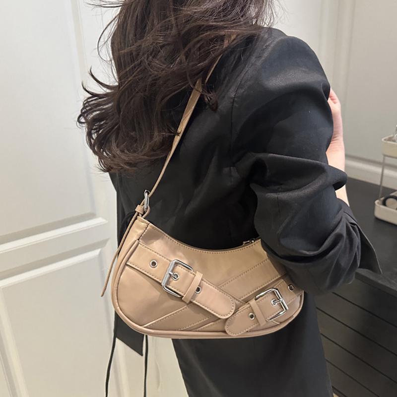 Y2K Vintage PU Leather Women Shoulder Bag Small Crossbody Bag Fashion Ladies Underarm Bag Clutch Purse and Handbag CLE