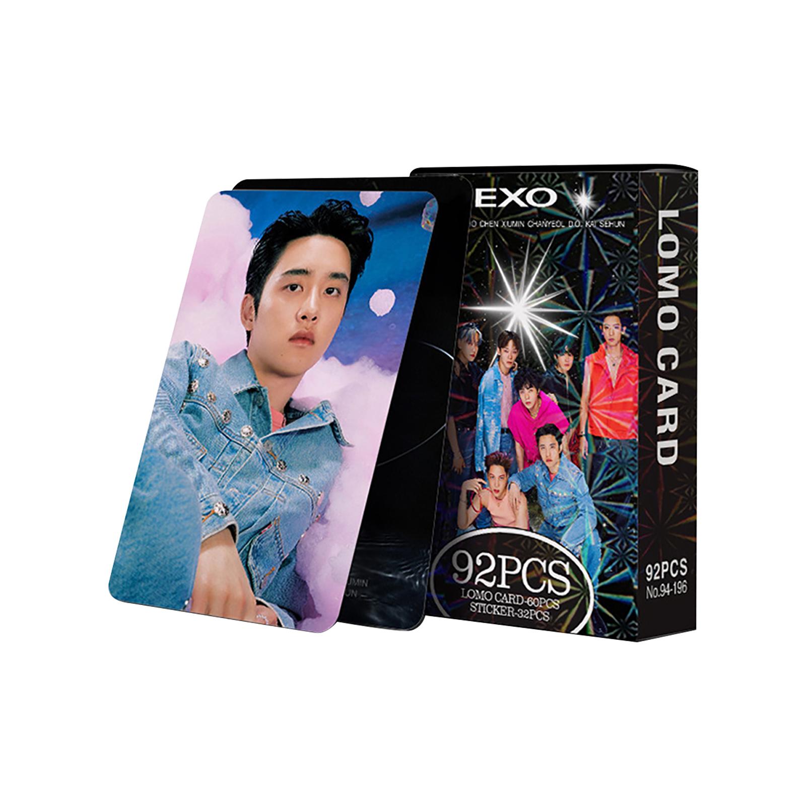 

92PCS EXO Collectible Cards Star Surrounding Double-sided LOMO Small Cards One Size