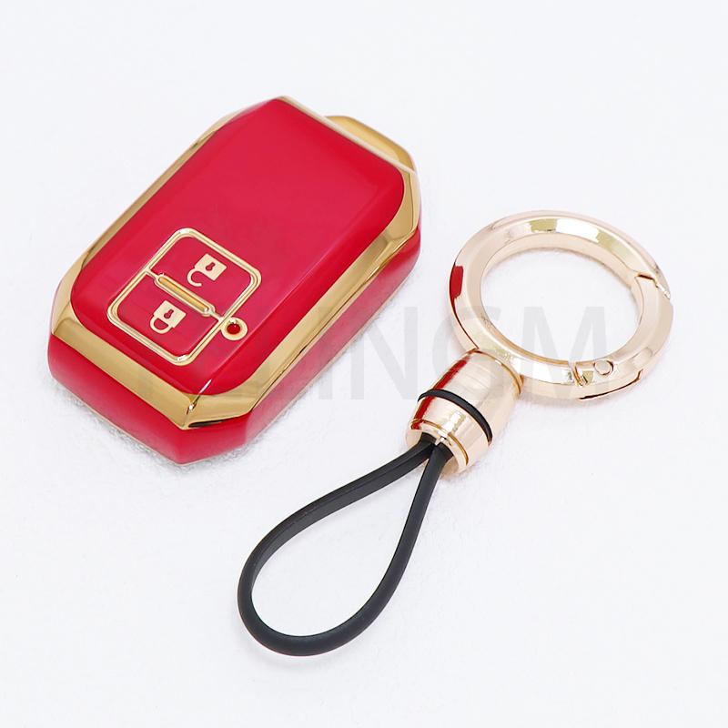 Modne 2-przyciskowe etui z TPU na kluczyk samochodowy z pilotem, osłona, skorupa, brelok dla Suzuki Ertiga Swift Wagon R, chroniony uchwyt, akcesoria bezkluczykowe