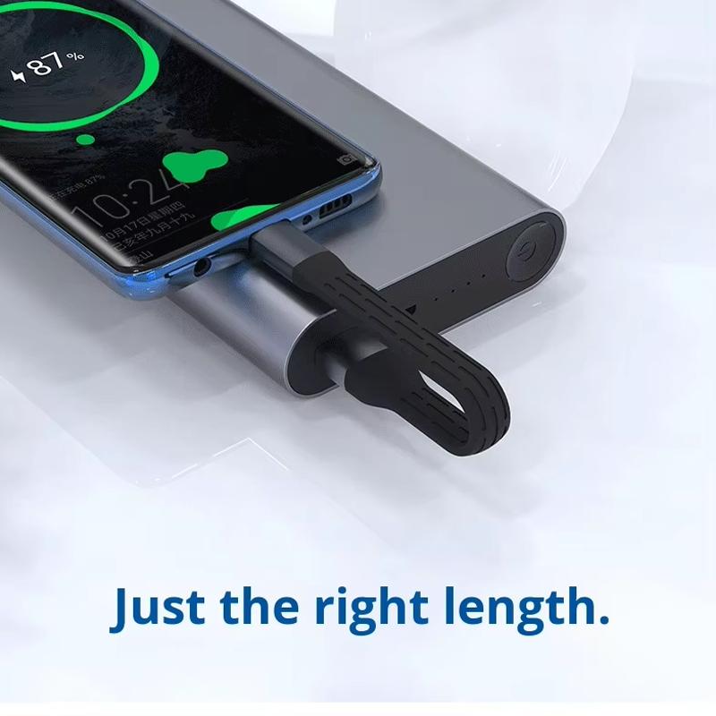 15Cm Handy Type C Cable Silicone Braid Shielding TPE Shock Resistant 40Gbps High Speed Data Transmission 100W Boost Charging