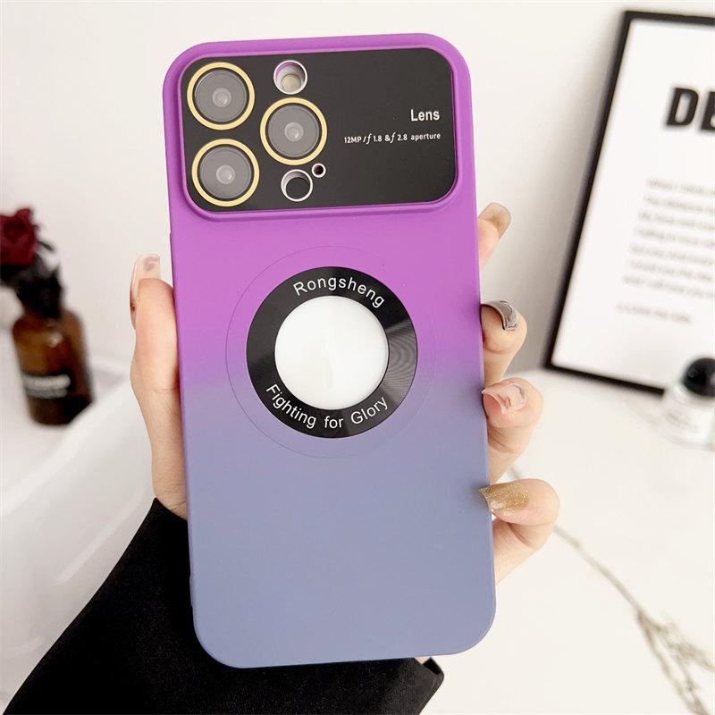 Luksus gradient stort vinduslinsefilmlekkasjemerke magnetisk sugetelefondeksel egnet for iPhone 14 13 12 11 Pro Max fallbeskyttelsesdeksel