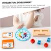 1Satz Holzspielzeug Kinderuhr Lernuhr für Kleinkinder, Farbenfrohes Design zur Farberkennung und kognitiven Entwicklung