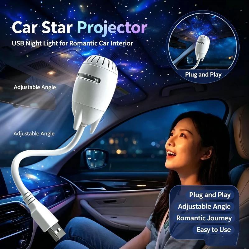 2-In-1 With 3 Filmdiscs Projector Night Light Home Background Ambient Light Bedroom Car Decor Kids Gift Decor Night Light