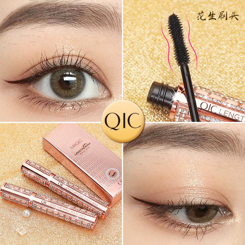 Color Broken Diamond Mascara, Waterproof, Natural Curl, Non-Smudging Peanut Silicone Brush Head Primer