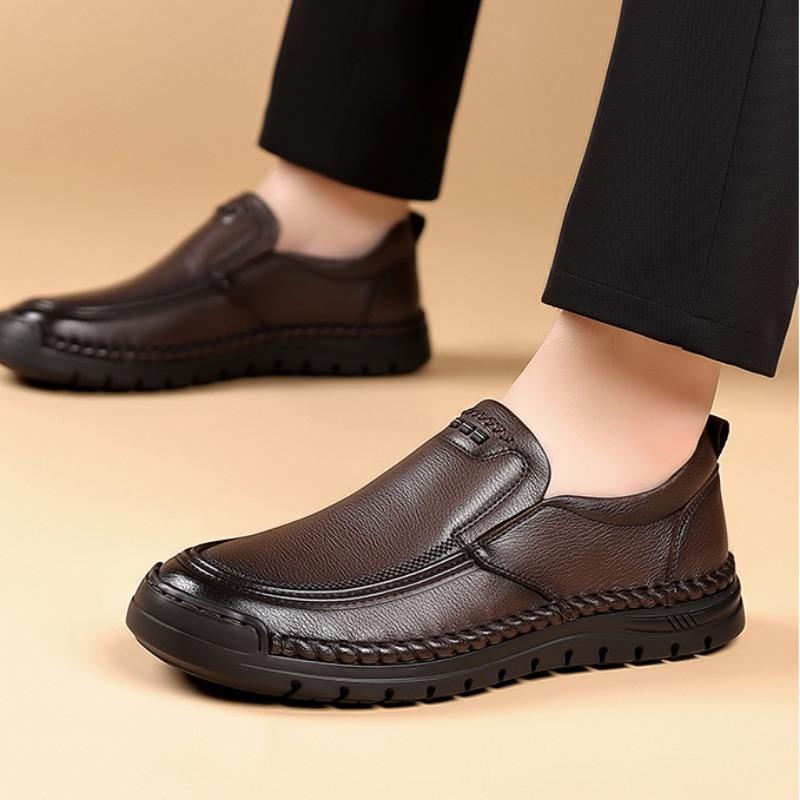 FashionRetro Cow Leather Loafers for Men Spring Autumn New Designer Soft-soled Men's Dress Shoes Fashion Solid Color Casual Shoes Male