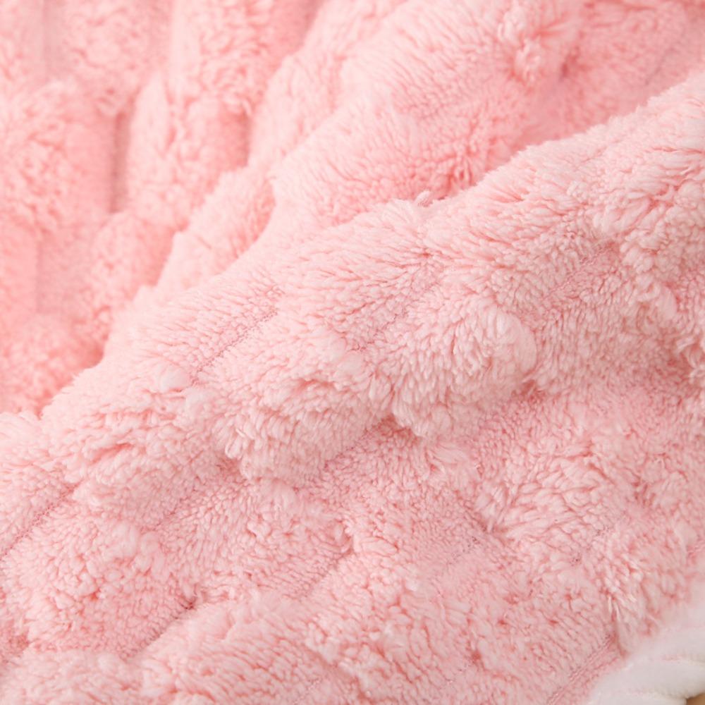 Quick-Drying Dry Head Hair Towel Towel Bath Hats with Button Microfiber Hair Drying Cap  Women