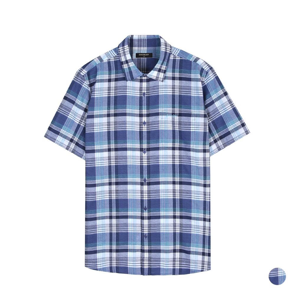 Green Joy Men S Ultralight Wool Blend Check Shirt Blue/095