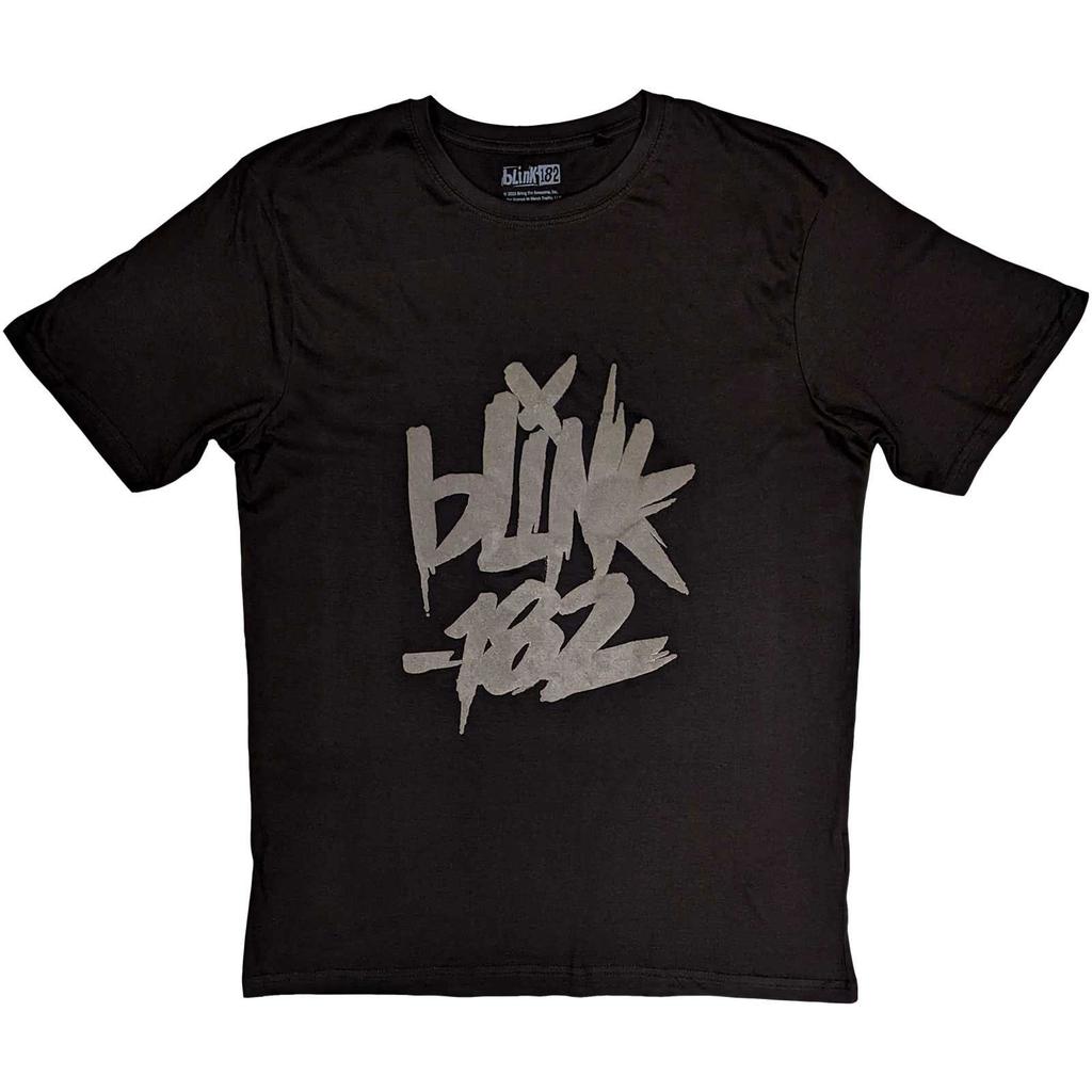Men's Blink 182 Neon Logo T-shirt Large Black