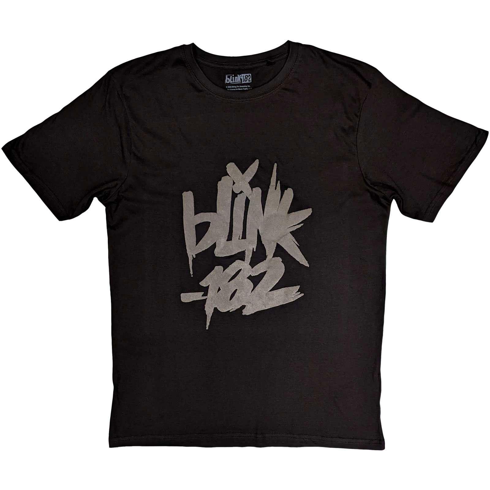 Men s Blink 182 Neon Logo T-shirt Large Black S