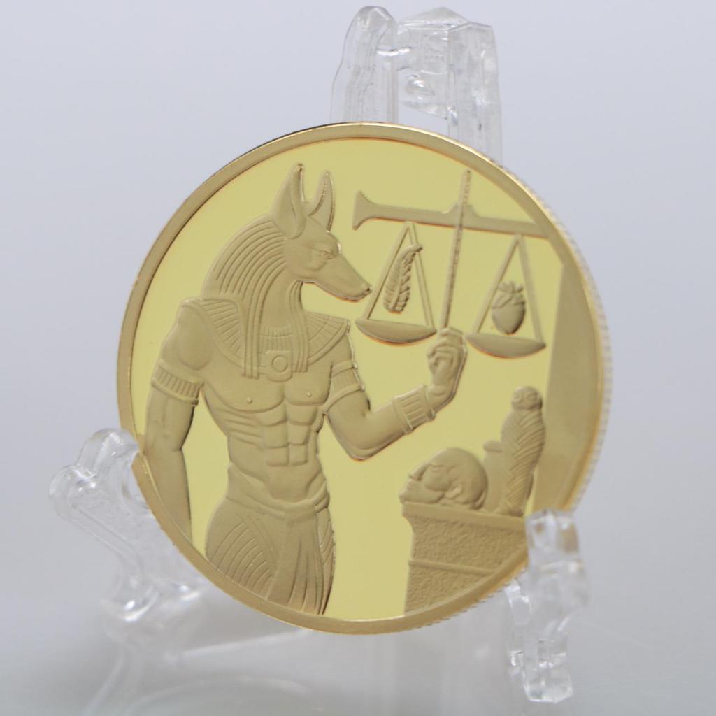 Ancient Egyptian Anubis Commemorative Gold and Silver Coins
