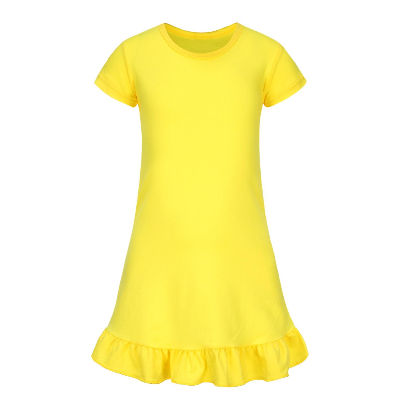 

Ночная рубашка без рукавов для девочек - комплект ночного белья с подолом 160 жёлтый