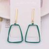 Green Color Crystal Dangle Earrings for Women Flower Pendants Imitation Zircon Earrings Metal Leaves Pendientes Party Gift