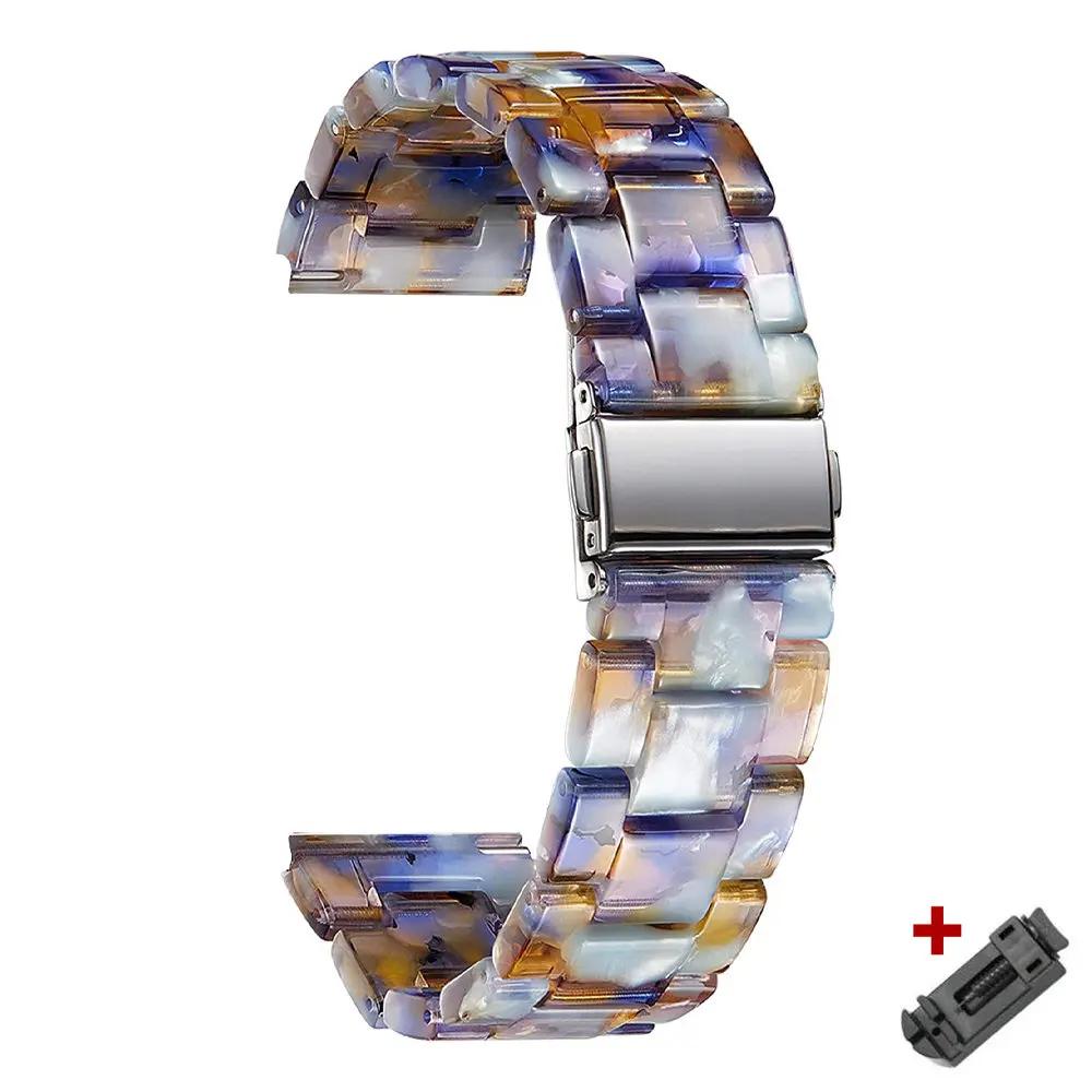 Resin Transparent Band For Huawei Watch GT5/4 GT3/5pro 46mm For Samsung Galaxy Watch 6 3 45mm Gear S3 Lady Strap for Seiko 22mm