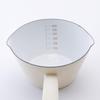 Fuji Enamel Double-Spout Milk Pan with Graduations, 14cm, 0.8L, Gas/Induction Compatible, Enamel Saucepan (Vanilla)