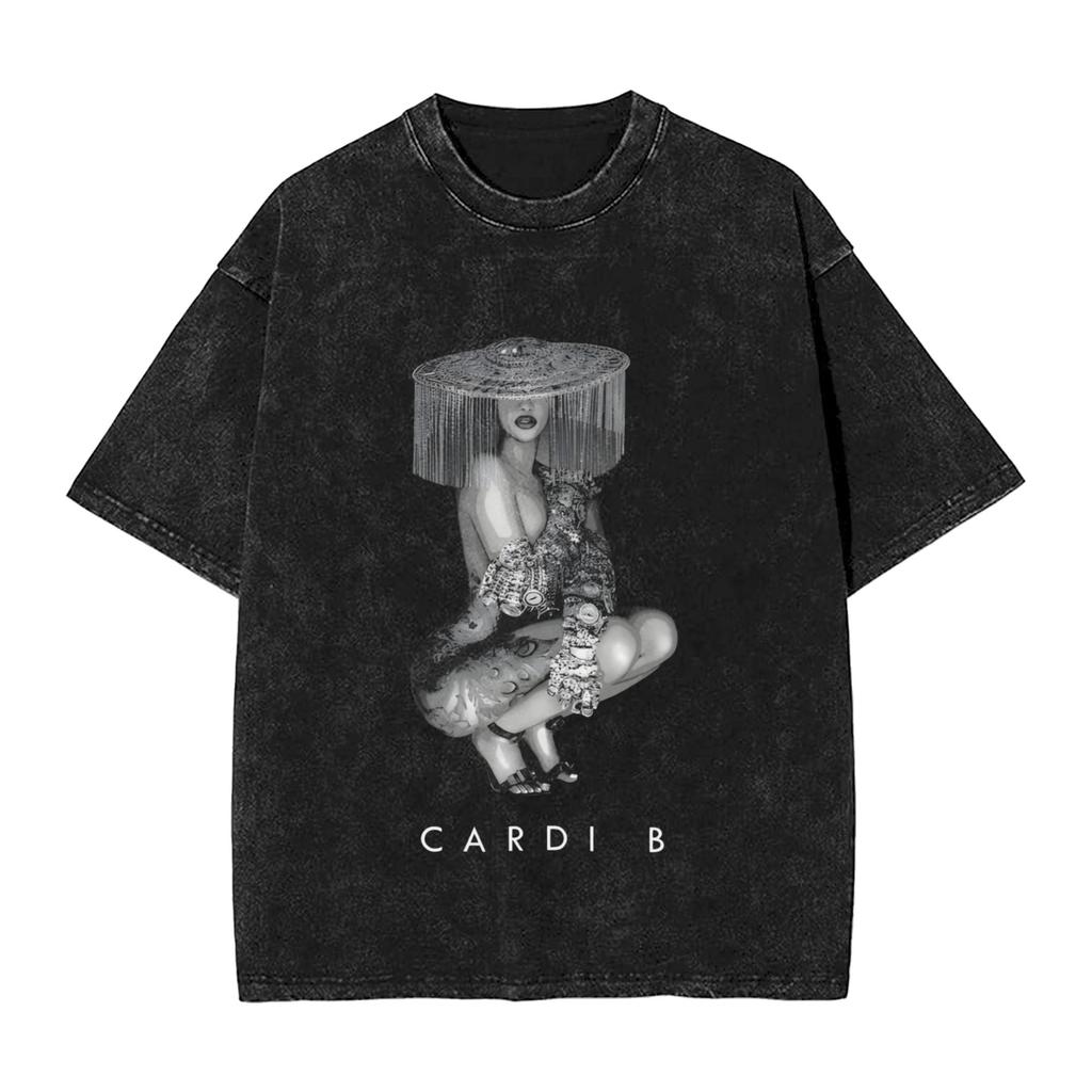 Cardi B Vintage Tshirt Summer Y2k Basic Tshirts Casual Popular Tshirt For Man Short Sleeve Print Tops