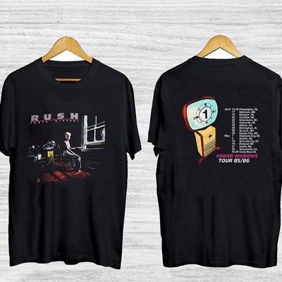 Camiseta Rush Power Windows Tour 1985 Preta, Camiseta da Banda Rush