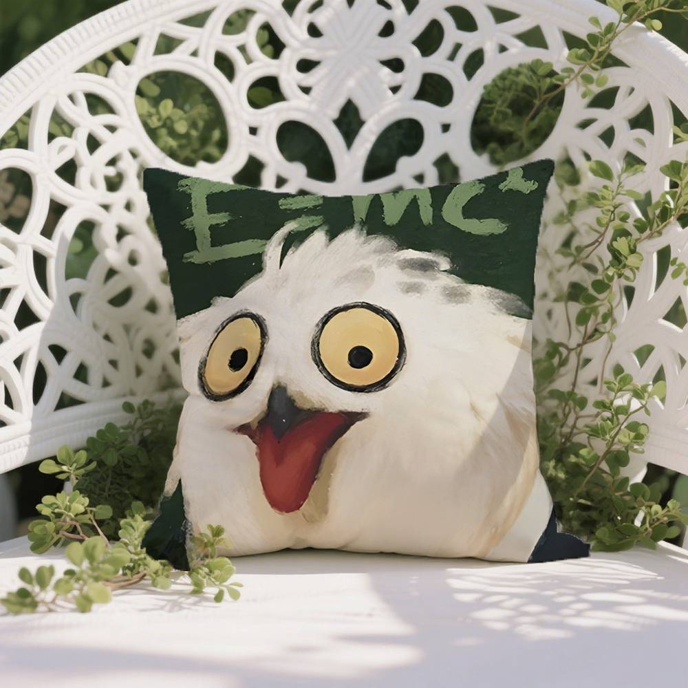 

Cartoon Character P-Party Animals Pillow Case Anti-dustmite Pillowcase Invisible Zipper Silky Short Plush Sofa Cushion Cover 12x12Inch