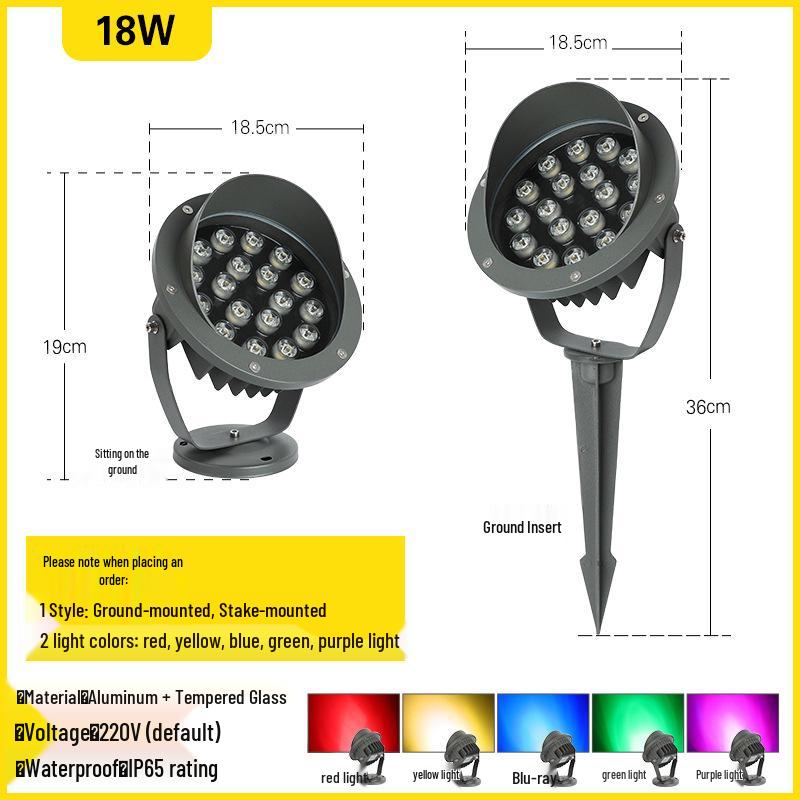 Outdoor Waterproof Tree Spotlight, Garden Floodlight, Landscape Light, Ground Plug Lawn Light