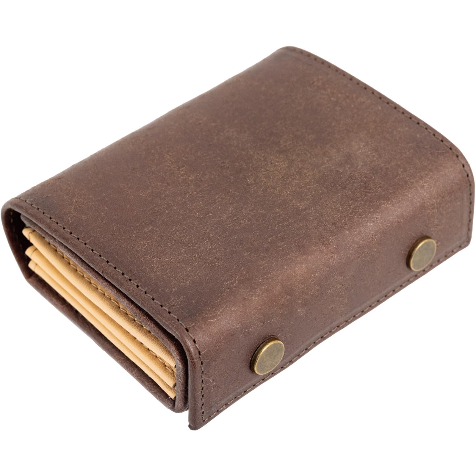 

Mini Large 24 Bifold Genuine Italian Coin Brushed Dark Brown [Dom Teporna] Wallet, Capacity, Cards, Wallet, Men s Wallet, Leather, Leather, Box-Type