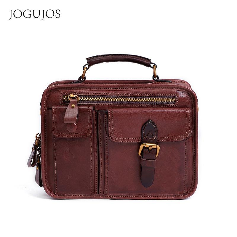 

JOGUJOS женская кожаная сумка через плечо многофункциональная сумка из кожи растительного дубления женская сумка для работы и покупок сумка-мессенджер