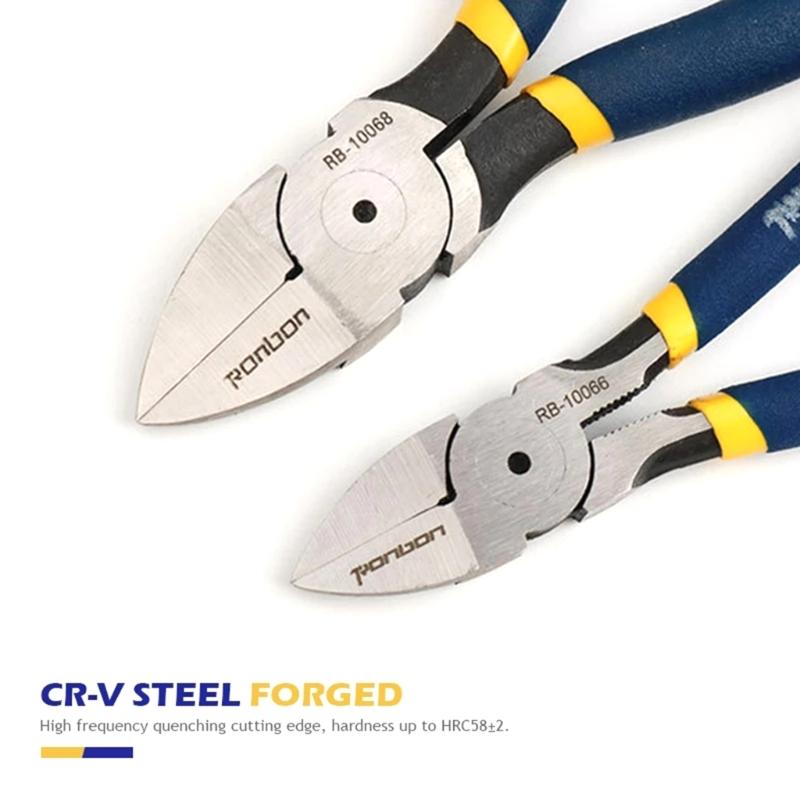 Diagonal Cutting Pliers DIY Wire Cutters Electricians Repair Hand Tool HRC58±2 Hardness Wire Cutters Electronics Plier