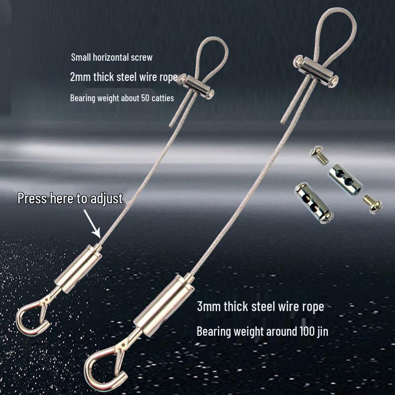 Thickened Stainless Steel Wire Sling with Double Safety Hooks