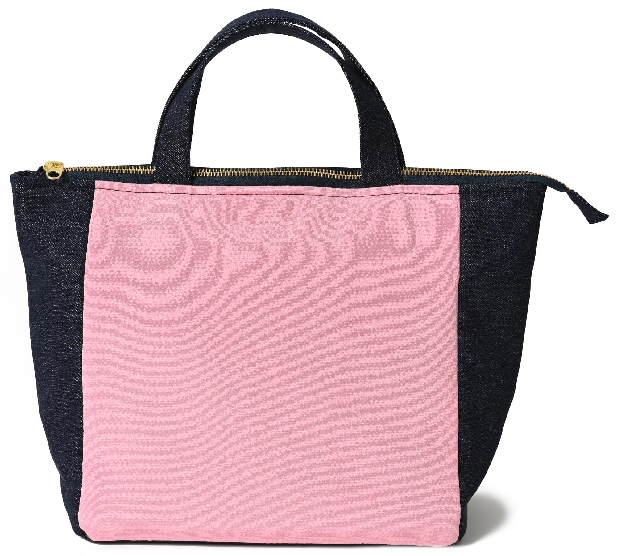 

[ENTRAMBI] Solid Chirimen x Okayama Denim Tote Bag Handbag Chirimen Okayama Denim Made in Japan CDSB-F-P рожевий