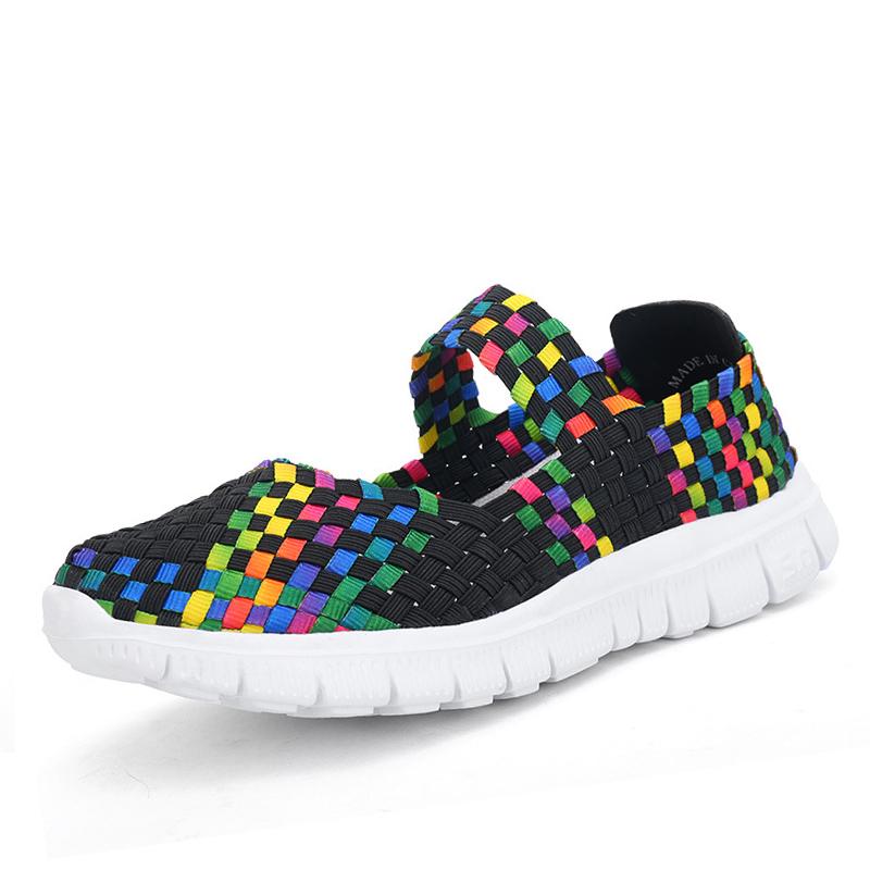 Summer Women Casual Shoes Light Breathable Handmade Women Woven Shoes Soft Comfortable  Women Shoes Fashion Loafers