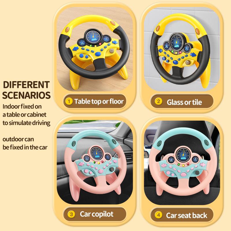 Children'S Multi-Function Simulation Steering Wheel With Music Light Co-Pilot Simulation Artifact Baby Early Education Toy