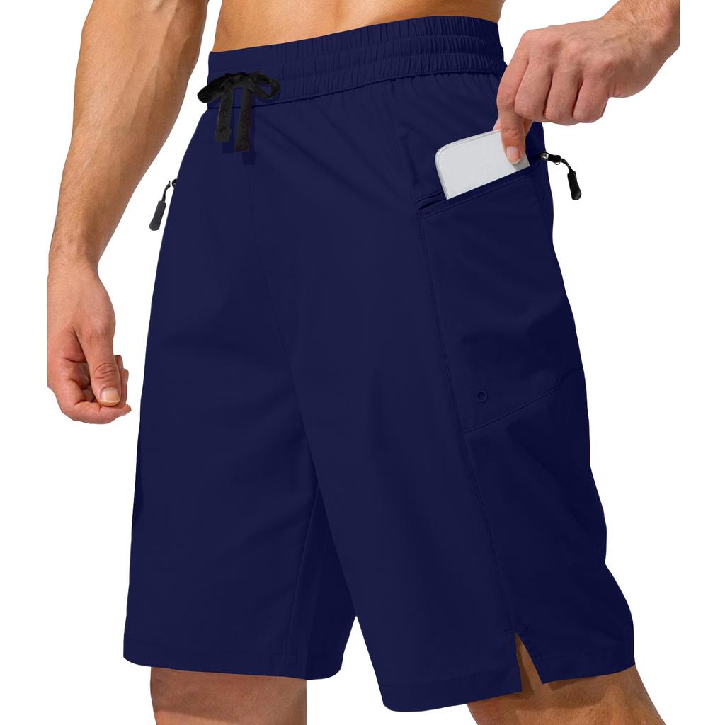 Mens Athletic Shorts Cargo Shorts for Men with Zipper Pockets Gym Shorts Men Lightweight Mens Workout Shorts Drawstring Waist