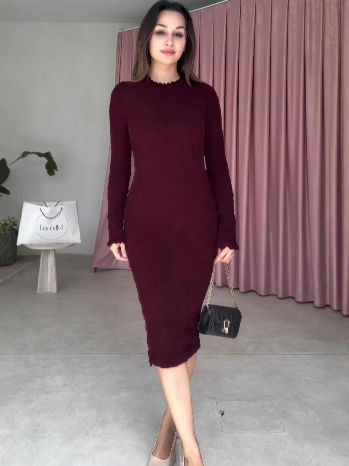2025 Autumn Slimming Pleated Waist Dress - Elegant Tight-Fit Fashion
