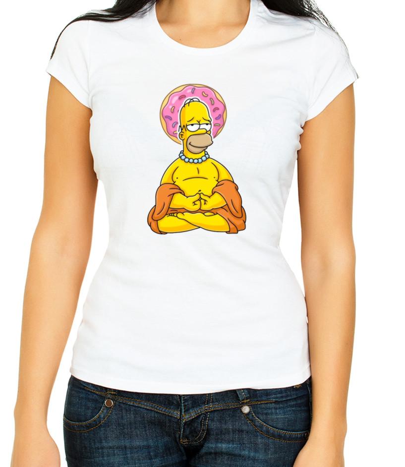 

Симпсоны Гомер Будда Белый / Черный Женская футболка с рукавом 3/4 E064 3XL