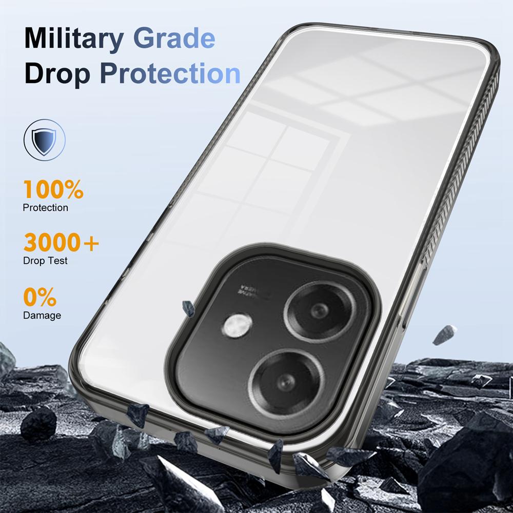 KEYSION Transparent Case for OPPO A3 A3X 5G Soft TPU+PC Anti-slip HD Clear Shockproof Phone Back Cover for OPPO A40 A40m