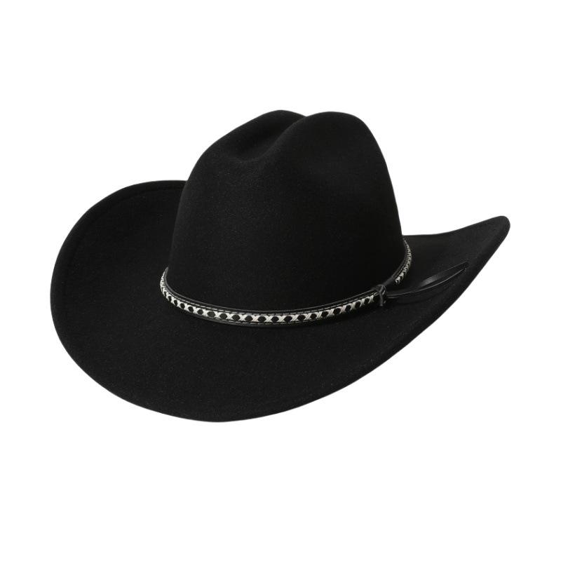 Exclusively for export, fashionable cowboy hats for men and women, unisex style, new European and American wool felt hats for stage use