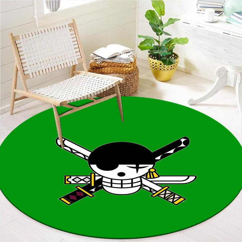 Roronoa Zoro Round Area Rug Carpet Rug For Living Room Bedroom Sofa Playroom Decor Nonslip Floor Mat