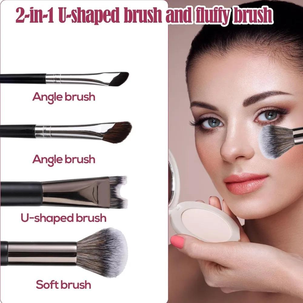 Professional 3/1Pcs Nose Contour Brushes 2 In 1 Makeup Brushes Set Dual Head Powder Blush Eyeshadow Contour Brush Beauty Tools