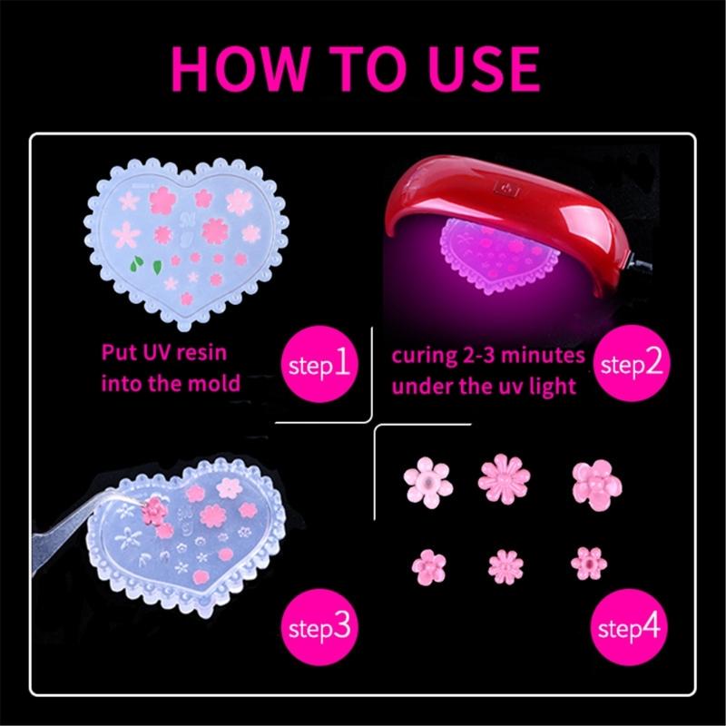 12 Pack Silicone Nail Art Molds Set Nail Art Silicone Molds Set Resin Leaves Moulds Plant Shape Small Crafting Molds