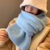 Blue Woolen Knitted Scarf for Women Autumn and Winter Atmosphere Thickened Warm and Cold Proof Woolen Scarf