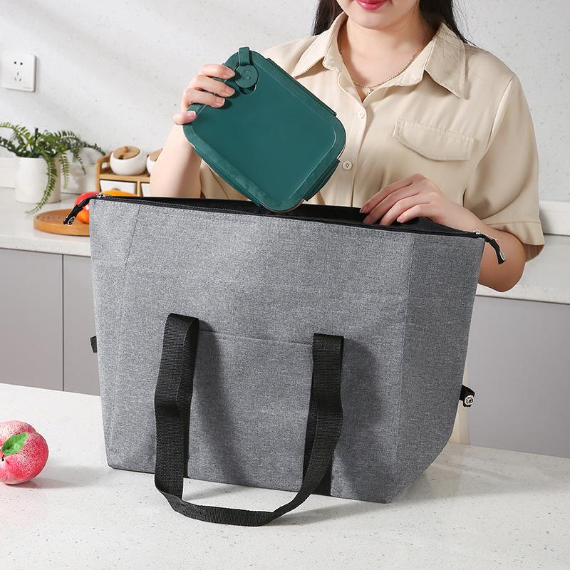 Large Capacity Insulated Grocery Picnic Cooler Bags Reusable Folding Fresh-Keeping Bag For Travel, Lunch, Camping, Food