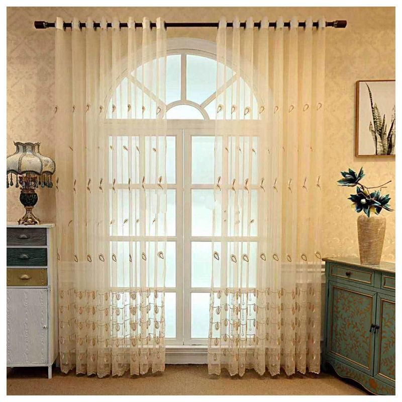 Ekran okienny Haftowany ekran okienny Fioletowy Szary Żółty Gaza Salon Sypialnia Balkon Zasłona zaciemniająca