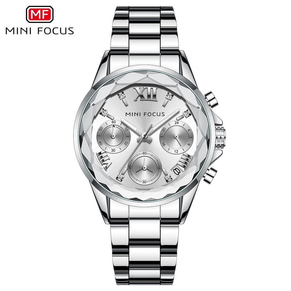 Women's Watch Business Casual Women's Watch Multifunctional Petal Mirror Luminous Steel Band Women's Watch