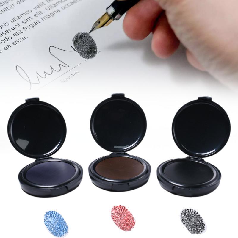 Portable Fingerprint Ink Pad Mini Quick-drying Ink For Clear Imprints In Red Blue And Black