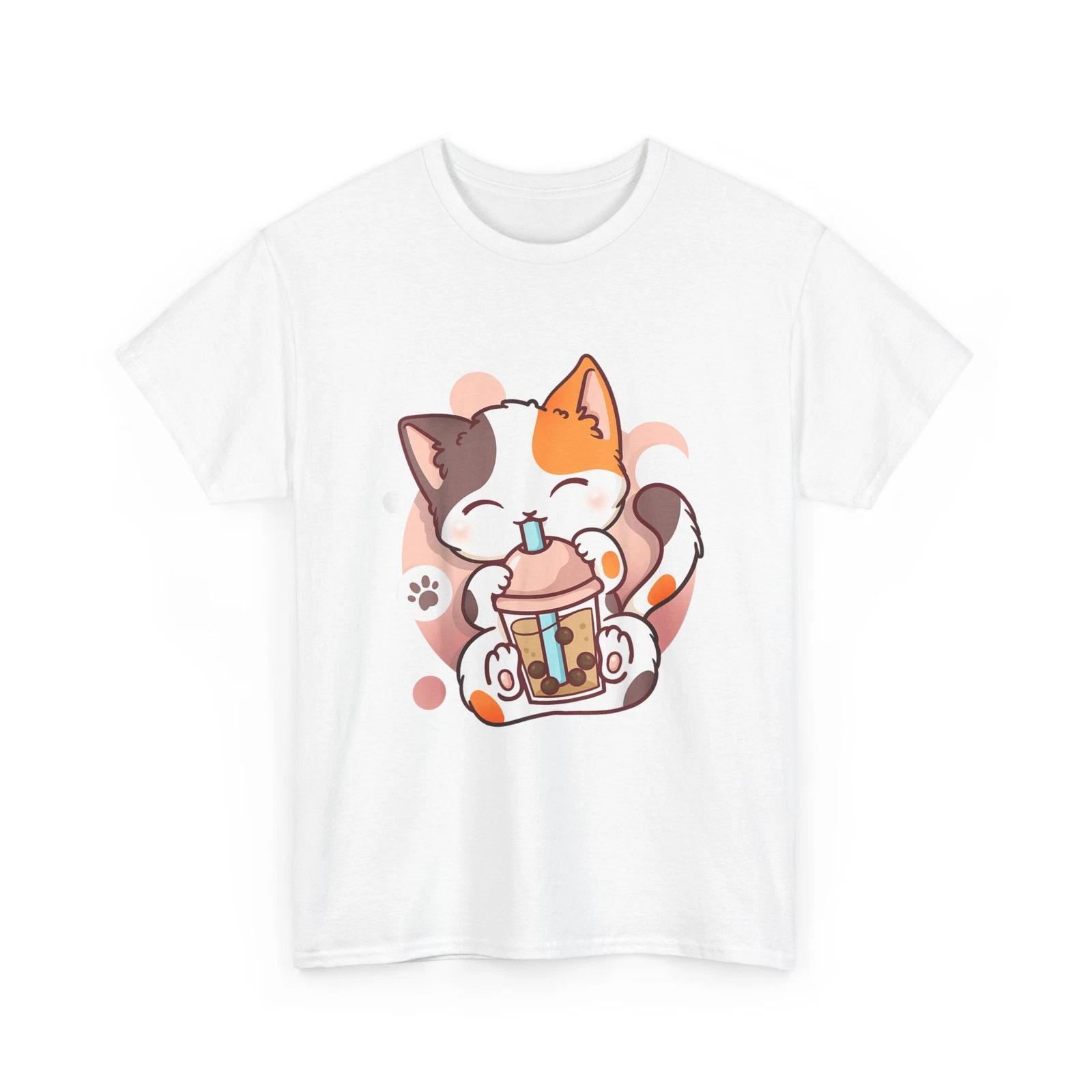 Cat Boba Tea Bubble Tea Anime Kawaii Neko T shirt 4XL