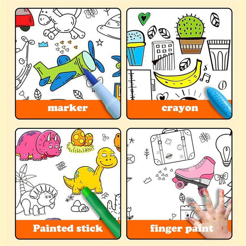 Children's Drawing Roll Sticky Color Filling Paper  Scroll Coloring Paper Roll For Kids DIY Painting Educational Toys
