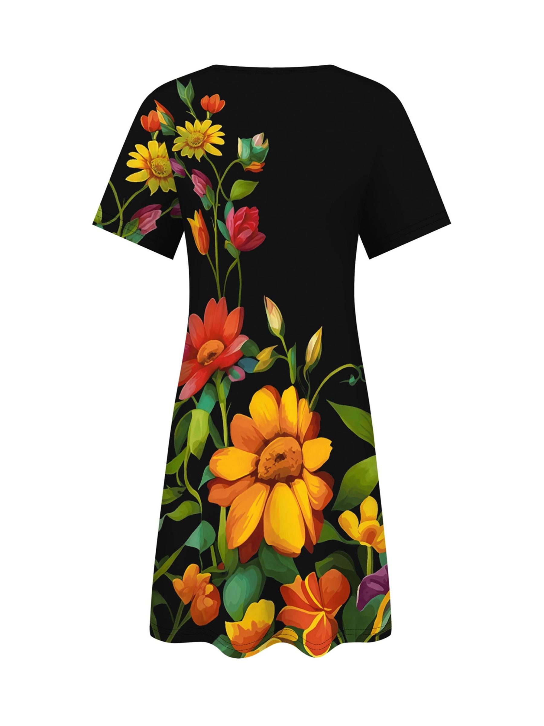 

2D Printed Elegant. Stylish. Casual. Simple. Vacation-Inspired Floral. Botanical. and Leaf Graphic All-Over Print Breathable V-Neck Short-Sleeve T-Shi 6XL дубильная кора